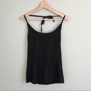 Jacob Connexion Y2K Tie Halter Tank Top in Black